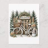 Feestelijke Merry Christmas Country Shed fiets Feestdagenkaart (Voorkant)