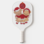 Feestelijke Merry Christmas Pickleball Paddle Desi (Achterkant)