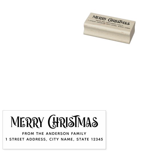 Feestelijke Merry Christmas retouradres Rubberstempel (Gestempeld)