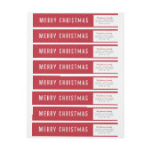 Feestelijke Merry Christmas Skinny Wraparound Labe (Vel)