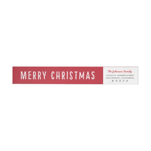 Feestelijke Merry Christmas Skinny Wraparound Labe (Individueel)