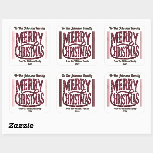 Feestelijke Merry Christmas Sticker Design (Vel)