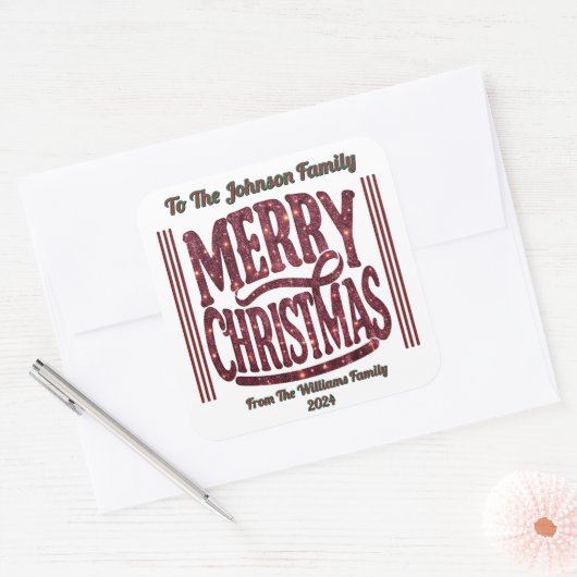 Feestelijke Merry Christmas Sticker Design (Envelop)