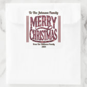 Feestelijke Merry Christmas Sticker Design (Tas)
