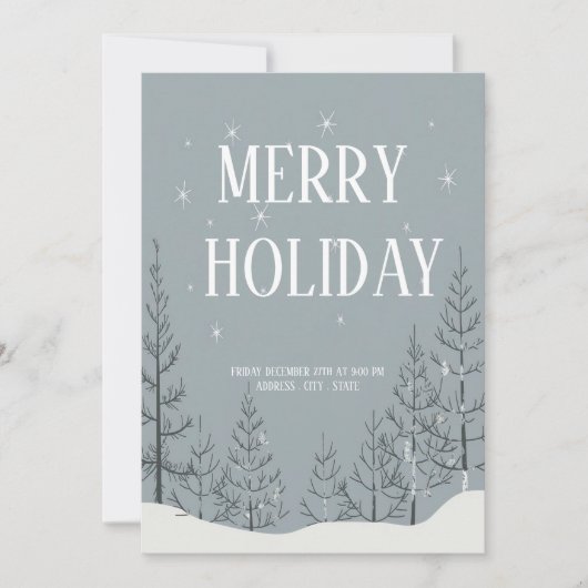 Feestelijke Merry Holiday Party Uitnodiging (Voorkant)
