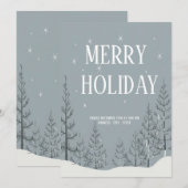 Feestelijke Merry Holiday Party Uitnodiging (Voorkant / Achterkant)