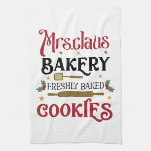 Feestelijke mevrouw Claus bakkerij  Theedoek
