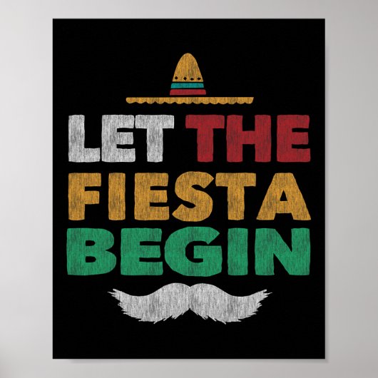 Feestelijke Mexicaanse Feest Grappige Cinco De May Poster (Voorkant)