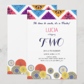 Feestelijke Mexicaanse Papier Fan Cactus 2e Verjaa Kaart (Voorkant / Achterkant)