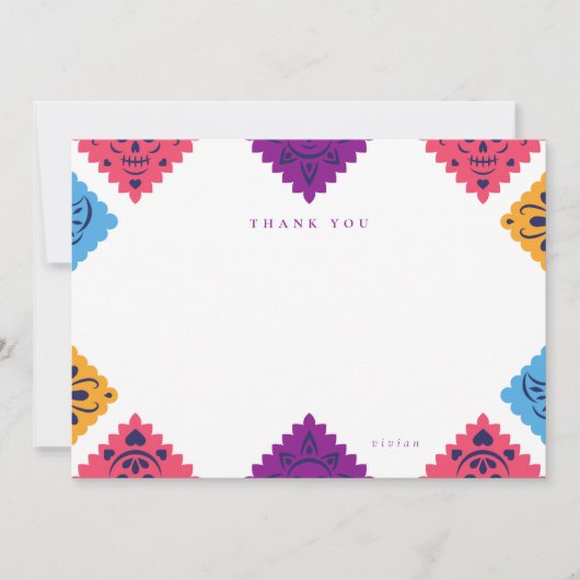 Feestelijke Mexicaanse platte bedankkaart (Voorkant)