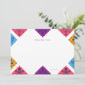 Feestelijke Mexicaanse platte bedankkaart (Staand voorkant)