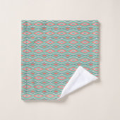 Feestelijke Mid-Century Geometric Christmas Mint P Bad Handdoek (Wasdoekje)