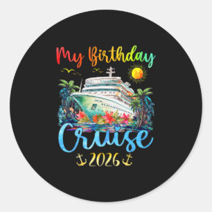 Feestelijke Mijn Verjaardag Cruise Schip Feest 202 Ronde Sticker