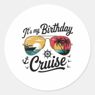 Feestelijke Mijn Verjaardag Cruise Schip Feest 202 Ronde Sticker