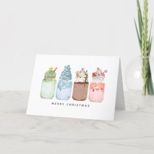 Feestelijke Milkshakes Kerstmis Feestdagen Kaart