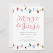 Feestelijke Mingle & Jingle Christmas Lights Party Kaart (Voorkant)
