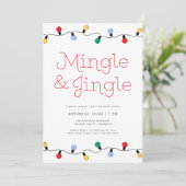 Feestelijke Mingle & Jingle Christmas Lights Party Kaart (Staand voorkant)