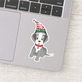 Feestelijke Miniatuur Schnauzer Puppy Sticker