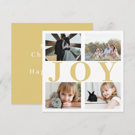 Feestelijke minimalistische gouden vreugde Kerstmi (Voorkant / Achterkant)