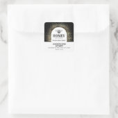 Feestelijke Minimalistische Moderne gouden honingb Vierkante Sticker (Tas)