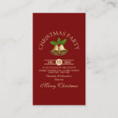 Feestelijke Mistletoe Bells Christmas Party Ticket Informatiekaartje (Voorkant)