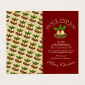 Feestelijke Mistletoe Bells Kerst Kaarten (Buitenkant ongevouwen)