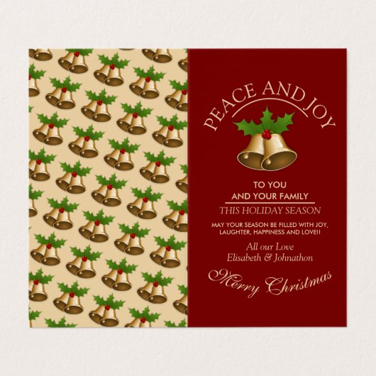 Feestelijke Mistletoe Bells Kerst Kaarten (Buitenkant ongevouwen)