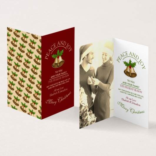 Feestelijke Mistletoe Bells Kerst Kaarten (Binnen en buitenkant)