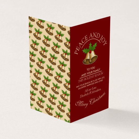 Feestelijke Mistletoe Bells Kerst Kaarten (Buitenkant)