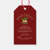 Feestelijke Mistletoe Bells Kerstmis Cadeaulabel (Voorkant)