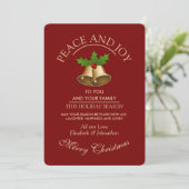 Feestelijke Mistletoe Bells Kerstmis Feestdagenkaart (Staand voorkant)