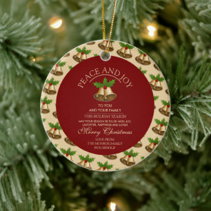 Feestelijke Mistletoe Bells, Kerstmis Foto Keramisch Ornament