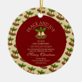 Feestelijke Mistletoe Bells, Kerstmis Foto Keramisch Ornament (Voorkant)