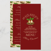 Feestelijke Mistletoe Bells Kerstmis Menu (Voorkant / Achterkant)