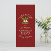 Feestelijke Mistletoe Bells Kerstmis Menu (Staand voorkant)