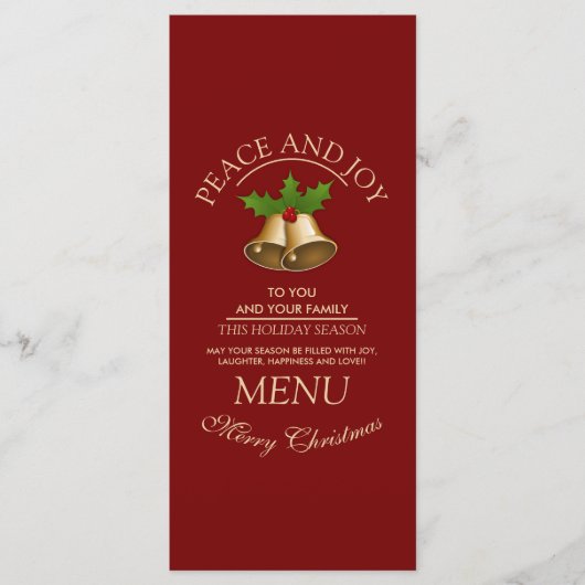 Feestelijke Mistletoe Bells Kerstmis Menu (Voorkant)
