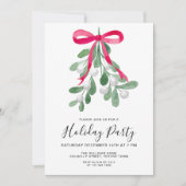 Feestelijke Mistletoe Holiday Party Kaart (Voorkant)