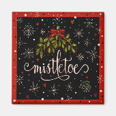Feestelijke Mistletoe Kerstvakantie Inspirativitei Magneet (Voorkant)