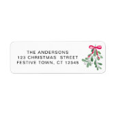 Feestelijke Mistletoe Retouradres Etiket (Voorkant)