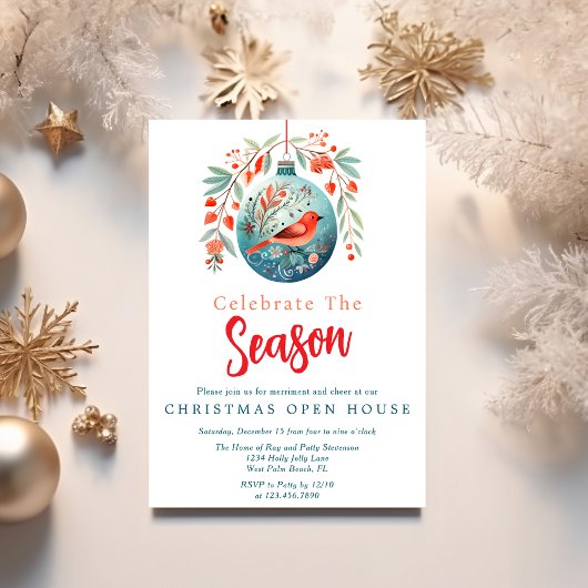 Feestelijke Mistletoe Vintage Kerst Open Huis Kaart