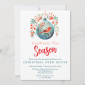Feestelijke Mistletoe Vintage Kerst Open Huis Kaart (Voorkant)
