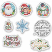 Feestelijke Mix van Kerststickers Sticker (Voorkant)