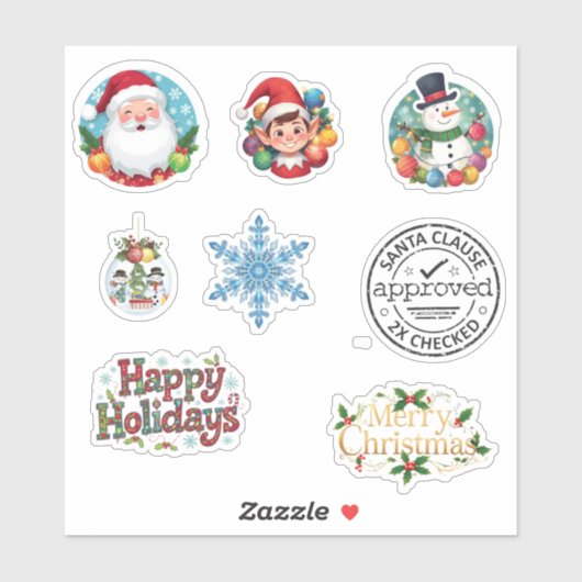 Feestelijke Mix van Kerststickers Sticker (Vel)
