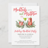 Feestelijke Mocktails & Mistletoe Kaart (Voorkant)