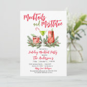 Feestelijke Mocktails & Mistletoe Kaart (Staand voorkant)