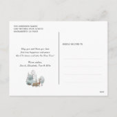 Feestelijke Modern Blue 3 Photo Collage Sterren Feestdagenkaart (Achterkant)