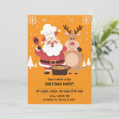 Feestelijke Modern Funny Schattigee Kerstuitnodigi Kaart (Staand voorkant)