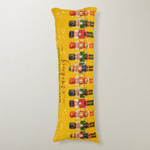 Feestelijke Modern Xmas Geel Schattige Notenkraker Lichaamskussen (Voorkant Verticaal)