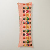 Feestelijke Modern Xmas Roze Schattigee Notenkrake Lichaamskussen (Voorkant Verticaal)
