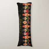 Feestelijke Modern Xmas Zwart Schattige Notenkrake Lichaamskussen (Voorkant Verticaal)